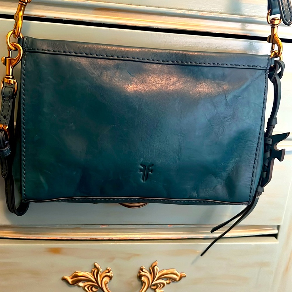Like new Frye teal leather bag